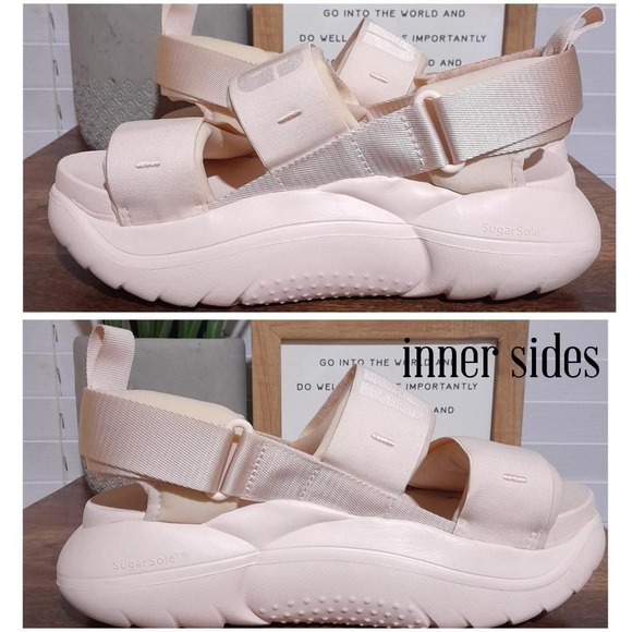 UGG Platform Sandals Light Pink sz 8.5 Lightweight Strappy - Picture 8 of 8
